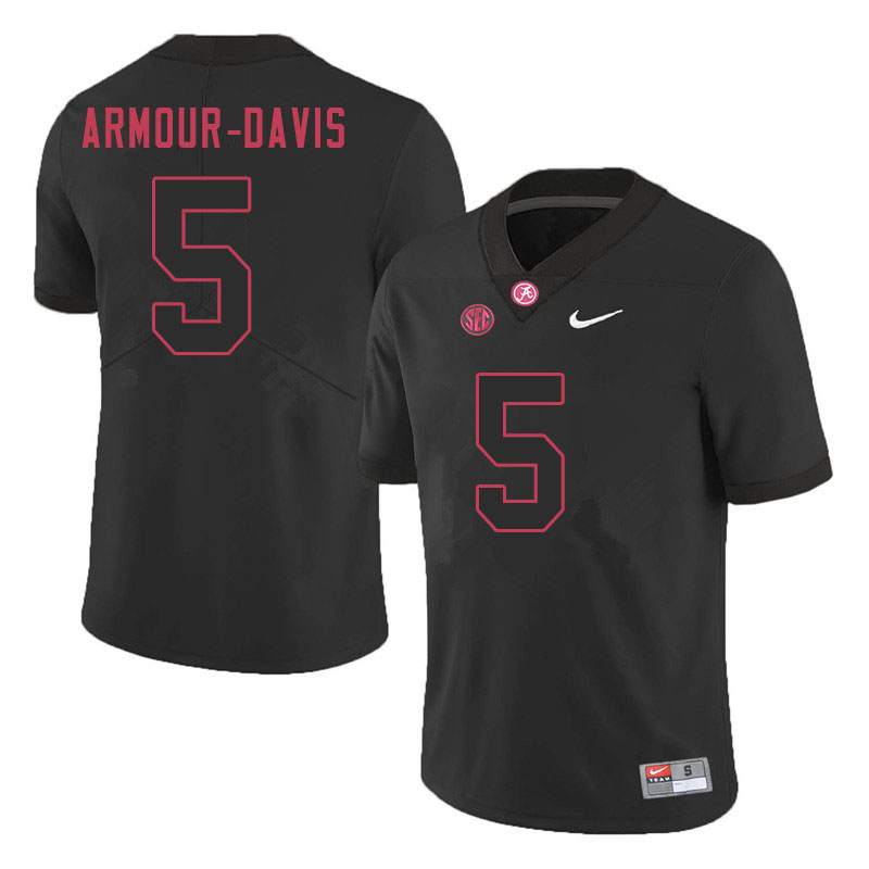 Men #5 Jalyn Armour-Davis Alabama Crimson Tide College Football Jerseys Sale-Black